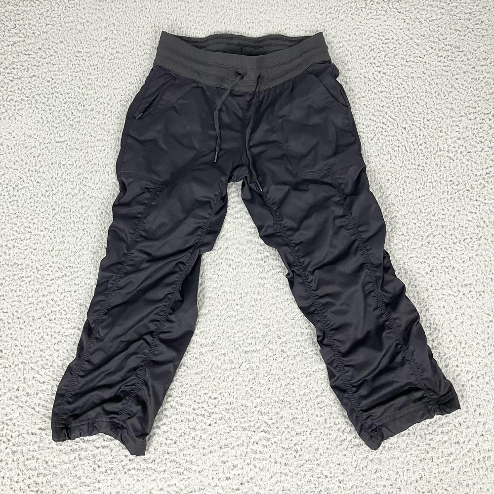 The North Face Capri Pants Womens Small Black Ruched Stretch Hiking Outdoors